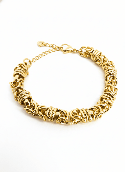 Textured Link Gold Bracelet - ZIORF