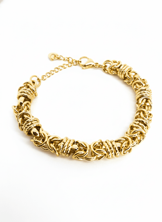 Textured Link Gold Bracelet - ZIORF