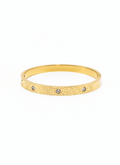Textured Luxe Crystal Bangle - ZIORF