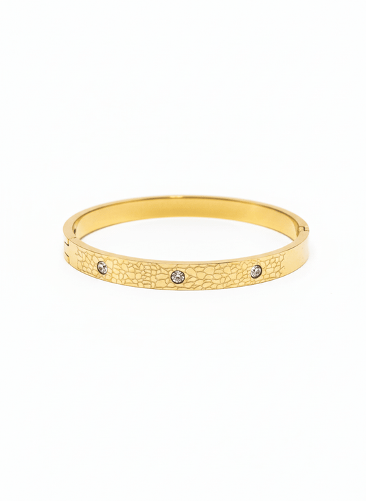 Textured Luxe Crystal Bangle - ZIORF