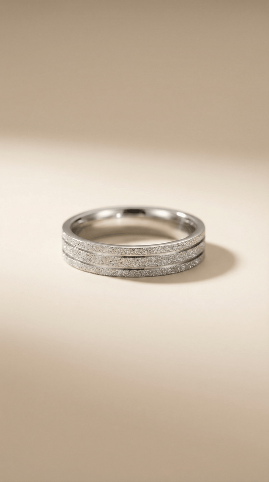 Triple Pavé Band Ring – Silver - ZIORF