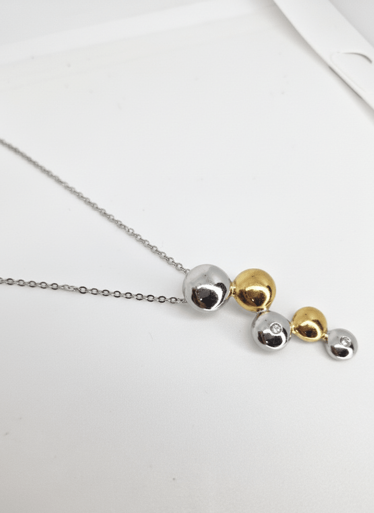 Two-Tone Bubble Droplet Necklace - ZIORF