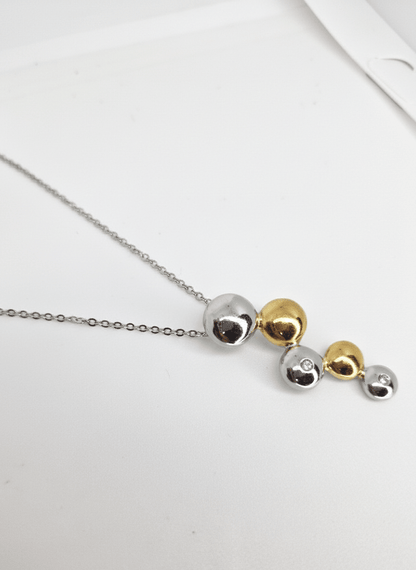 Two-Tone Bubble Droplet Necklace - ZIORF