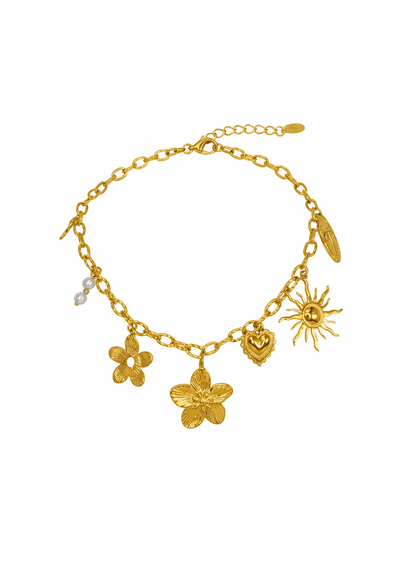 Vintage Inspired Statement Chain with Tropical Charms - ZIORF