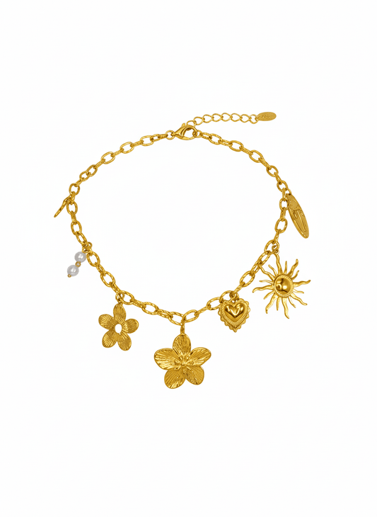 Vintage Inspired Statement Chain with Tropical Charms - ZIORF