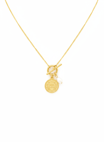 Vintage Peso Charm Necklace - ZIORF