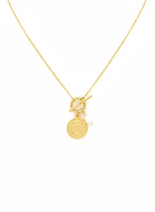 Vintage Peso Charm Necklace - ZIORF
