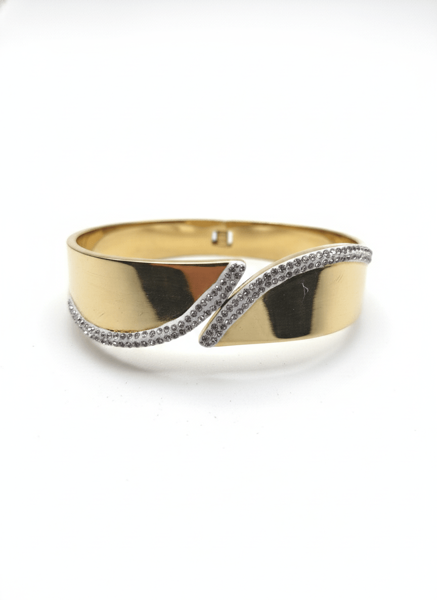 Wave Crystal Statement Bangle - ZIORF