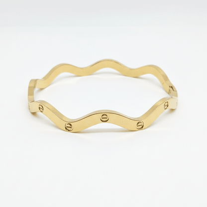 Wavy Luxe Screw Bangle - ZIORF